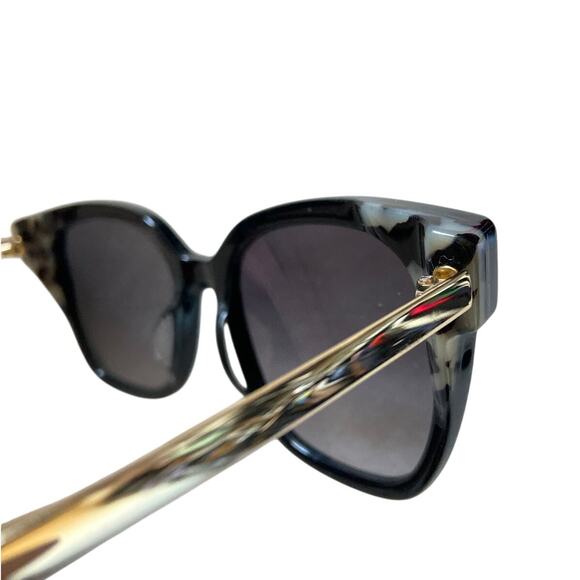 Kate Spade Caelyns Square Cat Eye Sunglasses Gold Frame Blue Gradient With Case - Picture 7 of 9